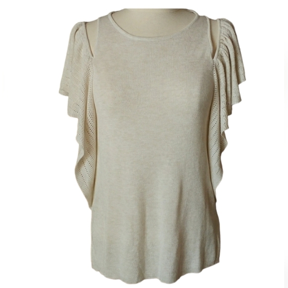 John + Jenn Cold Shoulder Sweater Top M - Picture 1 of 9